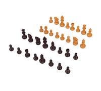 Haofy Mini Jeu d'échecs, 32 Pièces en Plastique PS, Format de Voyage Portable, Roi 49 Mm, Pion 25 Mm (Couleur du Bois)