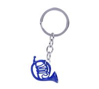 Haofy Mini Porte-clés en Corne d'harmonie, Pendentif en Métal Artisanal Exquis, Unique pour Les Amateurs de Musique et Breloque Décorative pour Sac à Dos, 3 X 2,5 Cm (Porte-clés Cor Français Bleu)