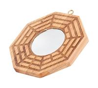 Haofy Miroir Bagua, Concave en Bois, Pendentif Feng Shui pour Usage Extérieur, Apporte Richesse et Bonne Chance