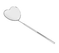 Haofy Miroir d'extension de Cils Professionnel en Forme de Cœur, Construction en Acier Inoxydable avec Poignée Antidérapante pour Application de Maquillage et Extensions de Cils (SILVER)
