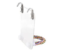 Haofy Miroir en Corde de Coton pour Perchoir à Oiseaux, pour Perroquets, Perruches, Petits Oiseaux, Construction Robuste en Acier Inoxydable et Corde Garantissant Une Utilisation Durable, Miroir