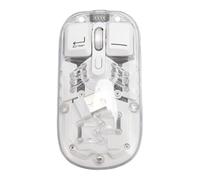 Haofy Mode Double 2,4g BT5.0 Souris sans Fil avec Capteurs Réglables, Souris RVB Transparente pour Une Ambiance Personnalisée au Bureau (White)