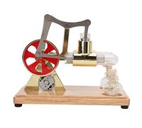 Haofy Modèle éducatif de Moteur Stirling doré, Mouvement de Piston Visible à Travers Les Composants en Verre, Opération Simple avec Base Stable à 95% d'alcool pour Affichage en t au Bureau