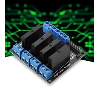 Haofy Module de Relais Statique Haute Performance à 4 Canaux avec Fusible 2A pour Déclencheur de Haut Niveau DC-AC 5V, Petit Corps, Connexion de Ligne de Commande Pratique, adapté à la Domotique