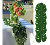 Haofy Monstera Leaf Table Decor Lot de 12 Feuilles Arrière Artificielles pour Table Murale, Tissu en Soie, Fausses Plantes pour Fête de Mariage, Maison, à Manger, Centre de Saisonnier, Petits