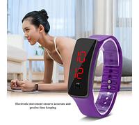 Haofy Montre-Bracelet à LED Réglable pour l'usure Quotidienne, Affichage électronique Numérique 12 Heures pour Hommes et Femmes (Purple)