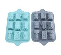 Haofy Moule à Gâteau en Forme de Train, Moule de Cuisson en Silicone à 9 Cavités, Compact 15,28 X 9,41 Pouces, Conception pour économiser de l'espace, Lisse à Libération Antiadhésive pour les