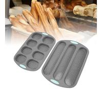 Haofy Moule à Pain en Silicone (lot de 2) Antiadhésif, perforé, pour Pain Français Maison, Réutilisable, Démoulage Facile, Résistant à la Chaleur, Trous de Ventilation, Croûte Cro