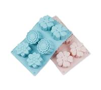 Haofy Moule à Savon Fleur 6 Cavités, Paquet de 2 en Silicone Souple