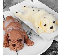 Haofy Moule en Silicone 3D Shar Pei pour Chien, de qualité Alimentaire, 14 X 8,3 X 4,3 Cm, Antiadhésif, Démoulage Facile, Résistance à la Chaleur de 446 °F pour Gâteau, Chocolat, Savon, Résine,