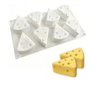 Haofy Moule en Silicone pour Fromage, 8 Cavités Triangle Mousse Cake Chocolat, pour Pâtisserie