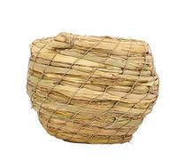 Haofy Nid de tissé à la Main, Construction en Herbe, Nichoir Confortable pour Petits Oiseaux, Perruches et Pinsons, 5,5 X 4, Pouces pour Une Utilisation en Extérieur