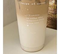 Haofy Nouvelle Tasse D'eau en Plastique de Grande capacité avec Couvercle en Paille pour Filles, Boisson Mignonne d'été, Matériau de qualité Alimentaire 9.8cm 1 Pièce (Recette d'été 700ml)