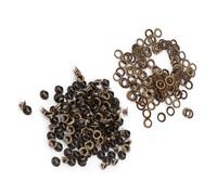 Haofy Oeillets en Métal de Haute qualité avec Rondelles, Ensemble de 100 Petits œillets pour Accessoire D'artisanat du Cuir, œillets de Remplacement pour Lacets de Vêtements, Ceintures, de 4 Mm, 5