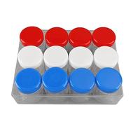 Haofy Organisateur de Médicaments à 12 Grilles avec Récipients Ronds Transparents et Couvercles en Spirale - Récipient à Médicaments à Double Fermeture pour les Voyages, la Maison et le Bureau,
