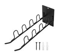 Haofy Organisateur D'outils Mural, Support de Rangement de Garage en Fer de 5 Capacités pour Pelles, Râteaux, Balais, Cintre Robuste pour Atelier de Sous-sol de Hangar