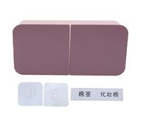Haofy Organisateur Mural à Couvercle Rabattable pour Boîte de Maquillage, Support pour Tampons en Coton Transparent avec Boucle pour Un Accès Facile et Couvercle Rabattable Amovible et Lavable pour