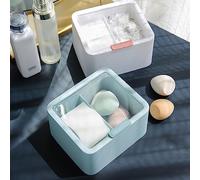 Haofy Organiseur de Maquillage à 2 Niveaux en Plastique 20,3 X 15,2 X 12,7 Cm pour Salle de Bain, vanité, Rouge à Lèvres, Couvercle scellé Transparent Pouvant Contenir 20 Rouges à Lèvres, Pinceaux,