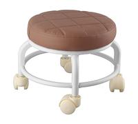 Haofy Ottoman Roulant Imperméable à Double Couche, Repose-Pieds pour Laboratoire et Bureau, Métal/Noir, 1 Paquet (Couleur Café)