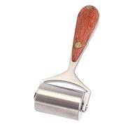 Haofy Outil à Rouleau en Cuir, Roue en Acier trempé de 2,5 Pouces de Large avec Poignée en Bûche Antidérapante pour le Lissage des Bords, le Collage du Cuir, les Projets de Bricolage