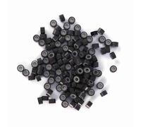 Haofy Outil de Perles de Boucle D'anneau D'extension de Cheveux en Silicone de 5mm, Bouteille de 1000 Pièces pour Cheveux Humains, Tenue Serrée, Indétectable, 5 Couleurs (Marron foncé)