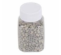 Haofy Outil de Perles de Boucle D'anneau D'extension de Cheveux en Silicone de 5mm, Bouteille de 1000 Pièces pour Cheveux Humains, Tenue Serrée, Indétectable, 5 Couleurs (Beige)