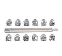 Haofy Outil de Poinçon D'estampage en Alliage de Zinc Solide, Motif de Douze Constellations, Tampon Artisanal en Cuir pour les Amateurs D'artisanat 6,3 X 3, Pouces