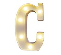 Haofy Panneau Lumineux LED de l'alphabet, Lampe à Lettres Néon Moderne en PVC avec Ampoules Blanc Chaud, 8,66 Pouces sur Pied ou à Suspendre au Mur, Veilleuse Alimentée par Batterie IP54 pour Fête,