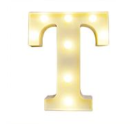 Haofy Panneau Lumineux LED de l'alphabet, Lampe à Lettres Néon Moderne en PVC avec Ampoules Blanc Chaud, 8,66 Pouces sur Pied ou à Suspendre au Mur, Veilleuse Alimentée par Batterie IP54 pour Fête,