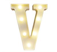 Haofy Panneau Lumineux LED de l'alphabet, Lampe à Lettres Néon Moderne en PVC avec Ampoules Blanc Chaud, 8,66 Pouces sur Pied ou à Suspendre au Mur, Veilleuse Alimentée par Batterie IP54 pour Fête,