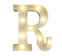 Haofy Panneau Lumineux LED de l'alphabet, Lampe à Lettres Néon Moderne en PVC avec Ampoules Blanc Chaud, 8,66 Pouces sur Pied ou à Suspendre au Mur, Veilleuse Alimentée par Batterie IP54 pour Fête,
