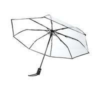 Haofy Parapluie Transparent Pliable Parapluie Transparent Parapluies de Pluie Portable à Trois Volets Dames Mode Parapluie Clair Bulle Auvent(Le Noir)