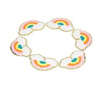 Haofy Patchs Arc-en-ciel 6 Pièces en Tissu de Coton brodé avec des Couleurs Vives et Vibrantes pour la Réparation de Vêtements, les Projets Créatifs Faits à la Main, la Décoration de Sacs