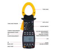 Haofy PEAKMETER MS2205 Testeur de Puissance Harmonique Multifonction, Pince Multimètre Triphasée Portable pour Test de Courant Numérique, Léger et Facile à Transporter, Arrêt Automatique