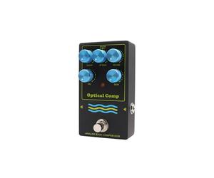 Haofy Pédale de Compresseur Optique pour Basse, True Bypass 1 kΩ | Compression Analogique à 5 Boutons avec Sens inversé, Attaque Douce et Sustain, Faible Consommation de 30 MA, Compact pour