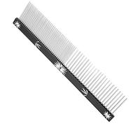 Haofy Peigne de Compagnie en Acier Inoxydable éliminer Doucement les Nœuds de Tapis Noués Lisses Arrondées de Dents Doubles Peigne de Haute qualité Matériau Manche Non Glip (BLACK)