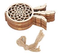 Haofy Pendentif D'ornement Attrape-rêves en Bois Naturel, Artisanat Durable adapté à la Décoration de Mariage, Bricolage, 20 Pièces