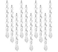 Haofy Pendentif en Acrylique Brins de Cristal de Haute qualité pour Lustres 10 Pièces Forme de Longue Goutte Claire pour L'éclairage Décoration Chambre de bébé Arbre de Noël