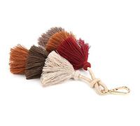 Haofy Pendentif Pompon Portable de Style Ethnique, Porte-clés Artisanal, Décoration pour Sacs, Cadeau Parfait pour Femmes et Amis (Série marron)