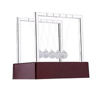 Haofy Pendule Newton's Cradle 5 Perles de Verre avec Lumière LED Colorée pour l'éducation Physique, Soulagement du Stress, Bureau à Domicile, étude, Décoration de Bureau