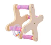 Haofy Perchoir en Pin pour Oiseaux, Perche Tournante Petits Becs Crochus, | Moulin à Vent Réduit les Grattages Stéréotypés, Fixation sans Outil pour la Plupart des Cages, Bois Naturel Fait Main,