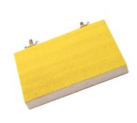 Haofy Perrot Safe en Bois Perchy Stand Toy Playground pour la Coupe des Ongles et Le Point de Sommeil, pour Exercice D'oiseau pour Animaux de Compagnie Rouge/Jaune 9 * 13cm (Vis latérales Longues