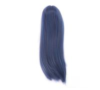Haofy Perruque Longue et Lisse en Soie 1/4 de Poupée, Haute Température, pour Bricolage, Cadeau de Style pour Enfants, Montre D'élégance et de Modestie (BLUE)