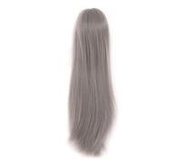 Haofy Perruque Longue et Lisse en Soie 1/4 de Poupée, Haute Température, pour Bricolage, Cadeau de Style pour Enfants, Montre D'élégance et de Modestie (GRAY)