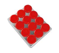 Haofy Petit Organisateur de Médicaments 12 Grilles avec Couvercles en Spirale Transparents pour un Accès Facile, un Stockage Compact, une Utilisation en Voyage (rouge)
