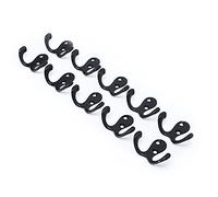 Haofy Petits Crochets pour Manteaux à Double Griffe, 10 Pièces, Embrasses Murales Robustes pour Porte-serviettes, Ensemble en Alliage de Zinc (petit-noir)