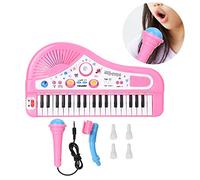 Haofy Piano électrique pour Enfants avec Microphone, 37 Touches, Matériau ABS, Jouet éducatif d'apprentissage Musical pour Enfants de 3 Ans et Plus (Rose)