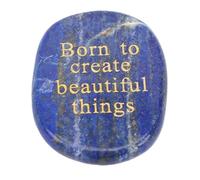Haofy Pierre de Motivation, Gravée avec Born to Create Beautiful Things, Pierre de Poche Naturelle pour un état D'esprit Positif, Cadeau Inspirant pour les Parents, la Famille, les Amis