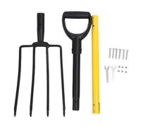 Haofy Pitch Fork Fork Fork 4 Dents en Fer avec Poignée en Forme de Y Renforce Fork Fork pour Un Sol Lourd Tournant Le Fumier étagère à Récolte de Pommes de Terre de 46 "Conception