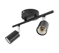 Haofy Plafonnier encastré à 2 Têtes en Fer pour Ampoules LED - Double Douille E27 Pivotant à 90 Degrés, Bras Rotatif à 330 Degrés pour Salon, Bureau, Petits Appartements